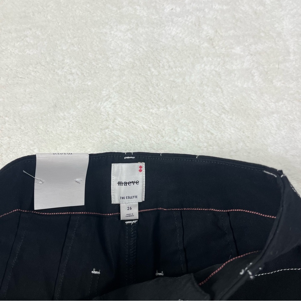 NWOT Maeve The Colette Crop Wide-Leg Pants Contrast-Stitch Edition Anthropologie - Picture 5 of 7